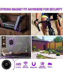 Mini Camera, Wireless Wifi Motion Detection Magnetic Camera, Hd Magnetic Wireless Security Camera, Motion Detection, Indoor/Outdoor Compact Camera With Night Vision, 1080p Portable Home Security Camera Hidden Camera, Small Indoor/Outdoor White Video Recorder, Motion-Activated Night Vision