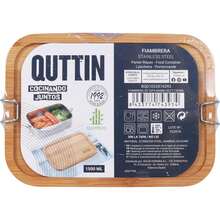 Quttin Fiambrera Con Tapa Bambú Rectangular 1500Ml Diseño Hermético y Seguro y Materiales Resistentes | Fiambrera Fácil de Limpiar y Rutilizable, Ideal para Llevar a Todos Lados, Trabajo, Escuela y Más ⚫ Envío GRATIS ✅ Entrega 24/48h a España (península) - Multicolor - Ver 6
