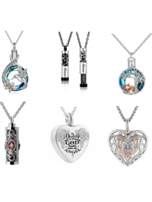 Pet Ashes Cremation Memorial Necklace Jewelry - Multicolor - View 1