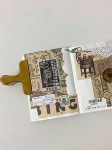 1pc Luxury Gold Stamping Stainless Steel Clip, Versatile For Food, Documents, Office Supplies, Back To School