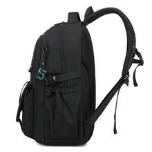 Capacity  Casual Backpack Fashion Campus Leisure Student Backpack Black Schoolbag For Men Rucksack Fathers Day Gifts Summer College Bag - Black - View 3