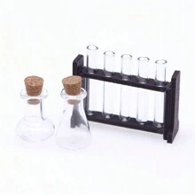9pcs/Set Mini Simulated Glass Test Tube Measuring Cup Set, Miniature Laboratory Scene Props For Model Making, Decoration Accessories, Miniature Science Ornament - Multicolor - View 7