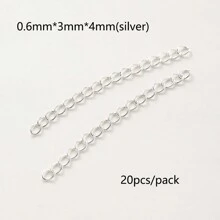 20strand/pack 5cm Stainless Steel 5 MM Extension Chain Anti-Fading Tail Chain For DIY Necklace Bracelet Anklet Making