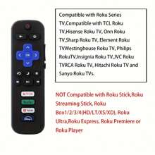 Control remoto de repuesto solo para TV Roku, compatible con Roku/Hisense Roku/Onn Roku/Sharp Roku/Element Roku/Westinghouse Roku/ Series de TV inteligentes Roku (no para Roku Stick y Roku Box) - Negro - Ver 11