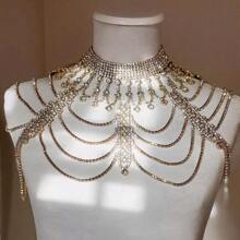 1 pièce Bijou d'épaule col élegant grand collier pour femmes robe épaule dénudée robe de mariée accessoires d'épaule