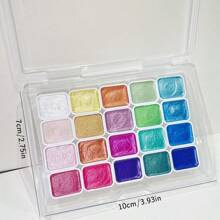 Portable Metal Watercolor Painting With 20 Colors, PearlescentWatercolor Pigment Solid Dunhuang Nail Art Gold Pink Powder Color,Back To School,School Supplies - 20 Colors - View 2