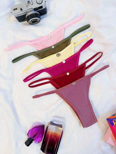 KIT 6 tangas tirinhas sexy calcinhas fio dental lisas