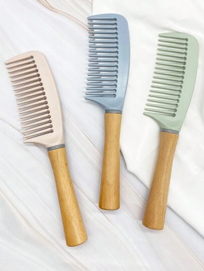 salon fashion 1 件顺发梳、欧式拼色设计按摩垫发刷，带立式功能和木柄、宽齿梳、速干直发理发平梳、顺发梳适合所有发质、干湿发造型工具、护发女孩礼物（颜色随机）、发刷、梳子、美发工具、理发沙龙美容美发产品及配件、发刷、刷子、梳子、光滑后刷、发刷、边缘刷、刷头发、发梳、发刷套装、梳头发、迷你发刷、顺发刷、发刷、头发、配饰、美发产品、美发工具、美发用品、护发、卷发刷、理发、理发配件、美发设备、旅行必需品、旅行必需品、发型、美发