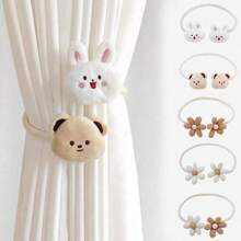 1pc Cartoon Curtain Tie, Creative Children's Room Bedroom Cute Doll Curtain Clip, Bear Rabbit Curtain Buckle, Baby Room Storage Decoration Love Valentine