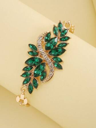 1pc Crystal & Rhinestone Decor S-Shaped Bracelet