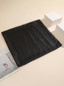 1pc Soft And Light Solid Color Long Scarf,Accessories,Travel Essential - Black - View 3