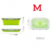 1PC,Collapsible Silicone Food Container Portable Colorful Bento Containers Lunch Box Microware Home Kitchen Outdoor Food Storage Picnic Camping Rectangle Outdoor Box Portable Food Bowl Utility Tools Outdoor Tools