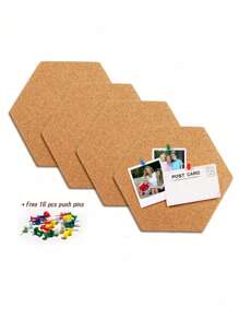 1 cái/2 cái/4 cái/8 cái/16 cái Tấm bần lục giác sáng tạo tự dính, Tấm bần, Gạch bần, Bảng trưng bày - Màu be - Xem 13