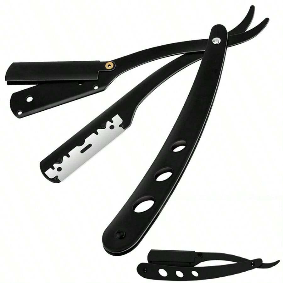 Old Fashioned Manual Shaver Stainless Steel Non Slip Folding Vintage Barber Straight Edge Razor