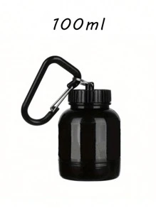 1/2PCS 100ml/200ml Protein Powder Pill Bottle, Outdoor, Mountaineering, Fitness, Portable Water Bottle, With Keychain, Can Hang Backpack, Mini Portable, Powder Beverages, Sports, Travel, Portable Keychain, One Small Cup, Exquisite And Compact, Black Fitness Funnel, Medicine Bottle, Small Medicine Box, Can Store Small Items