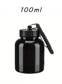 1/2PCS 100ml/200ml Protein Powder Pill Bottle, Outdoor, Mountaineering, Fitness, Portable Water Bottle, With Keychain, Can Hang Backpack, Mini Portable, Powder Beverages, Sports, Travel, Portable Keychain, One Small Cup, Exquisite And Compact, Black Fitness Funnel, Medicine Bottle, Small Medicine Box, Can Store Small Items