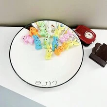 1 modelo de juguete de conejito de goma suave TPR, muñeco de conejo - multicolor - Ver 6
