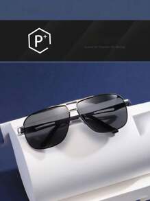 1 件日夜两用变色太阳镜，男士偏光驾驶眼镜，防眩光，防紫外线，高清海滩配件太阳镜太阳镜遮阳镜适合夏季海滩度假、户外、旅行 - 黑灰色 - 查看 6