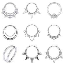 16G Septum Ring 316L Stainless Steel Nose Ring Body Piercing Jewelry For Septum/Nose/Earlobe-Stainless Steel Cartilage Earring For Women Men - Silver - View 13