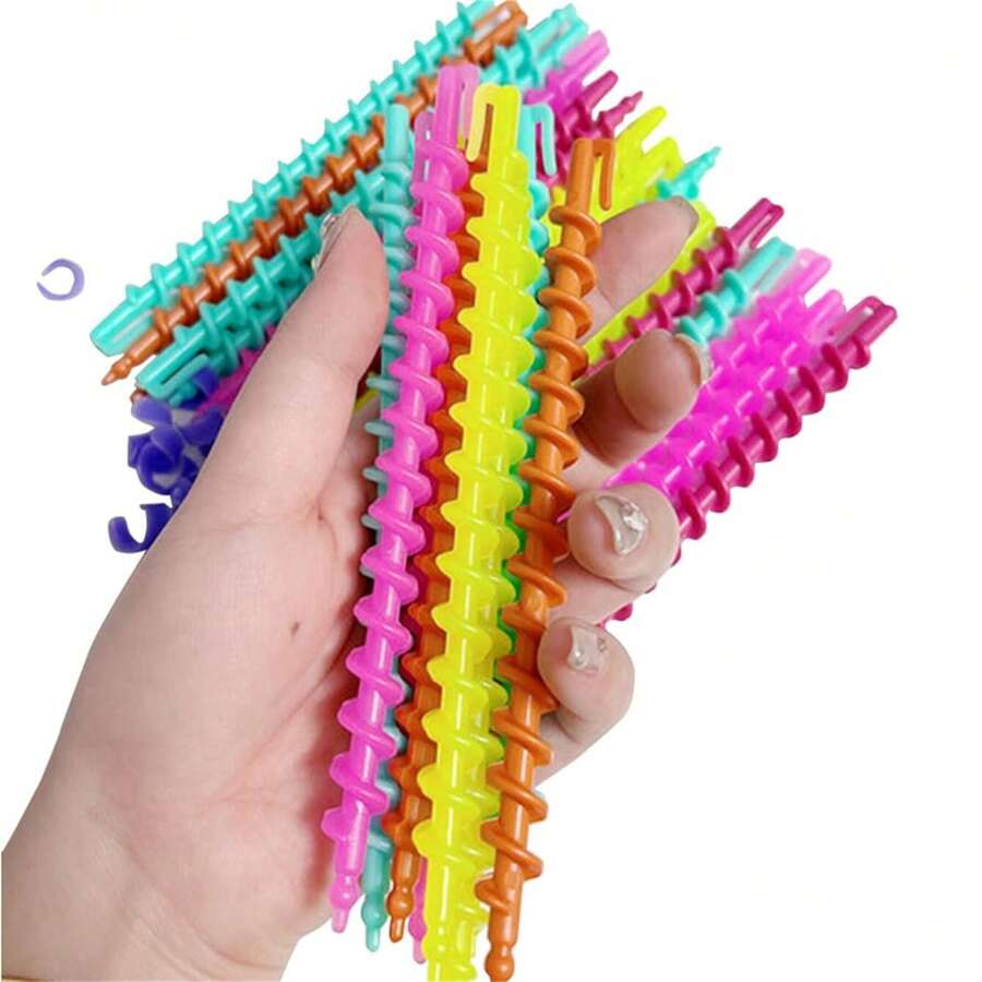 Plastic Spiral Perm Stick Heatless Hair Curler Women Curly Hair Rollers No Heat Curls Cold Perm Bar Barber Hair Styling Tool Hair Rollers For Women Hair Curler Heatless - Color Sent Randomly - View 1