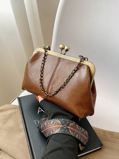 Fashion Retro Brown Shoulder Bag Crossbody Bag With Bohemian Style Bag Strap Solid Color Handbag Women Evening Bags Clutches Bag Perfect For Matching With Work, Travel, Date Shopping Mother's Day Gift Girl's Gift, Retro Inspired Bag For Women