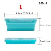 1PC,Collapsible Silicone Food Container Portable Colorful Bento Containers Lunch Box Microware Home Kitchen Outdoor Food Storage Picnic Camping Rectangle Outdoor Box Portable Food Bowl Utility Tools Outdoor Tools