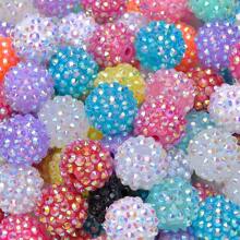 Pen Beads, 12mm/16mm/20mm Rhinestone Beads,10pcs Thick Bubble Gum Large Spacing Beads For Beaded Pens, Fancy Beaded Pens, Candy Sparkling Ball Beads In Bulk - Round Beads - View 6