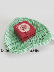 1 件心形藤条桌面收纳篮，北欧风格家居装饰收纳盒，可存放水果、遥控器、糖果、珠宝 - 均碼 - 查看 4