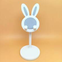 Phone & Tablet Stand, Universal Desktop Slouchy Bracket For Live Streaming, Online Learning And Watching TV, Foldable & Adjustable, Compact & Portable Bedside Holder For Home Use, Compatible With IPad And Other Tablets - White - View 3