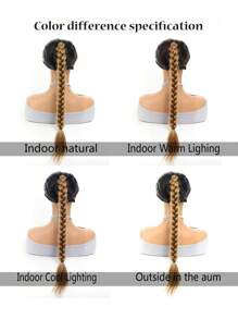 合成長扭曲辮馬尾延伸與橡皮筋24英寸拳擊辮發延伸，適用於女性日常使用