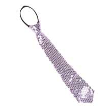1pc Sequined Zipper Ties For Men, Glitter Sparkly Paillette Adjustable Pre-Tied Zip Necktie, Shinning Sequins Dance Party Magic Show Stage Performance Costume Tie