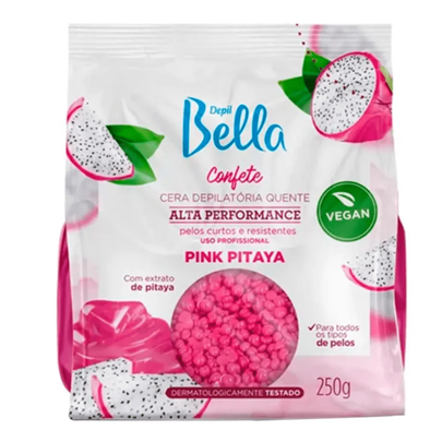 Cera Depilatória Confete Quente Pink Pitaya Depil Bella 250g