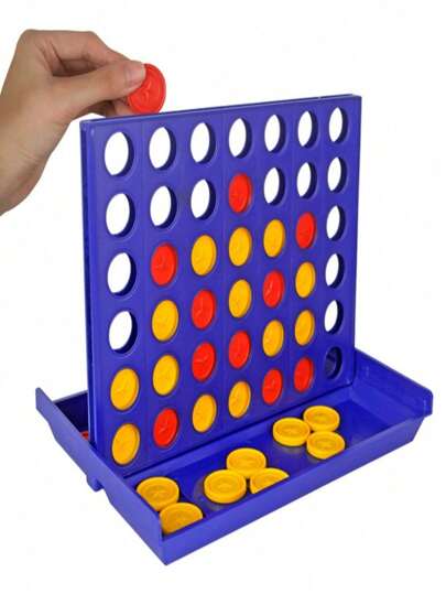 1 Stück kleines Plastik 4-Connect Four Spielzeug, interaktives vier in einer Reihe Brettspiel für Kinder