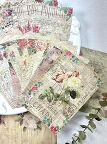 1 Booklet Vintage Manuscript Letter Background Material Paper For Junk Journal Scrapbooking Decorative Collage Material Paper, 30 Sheets Back To School - Multicolor - View 2