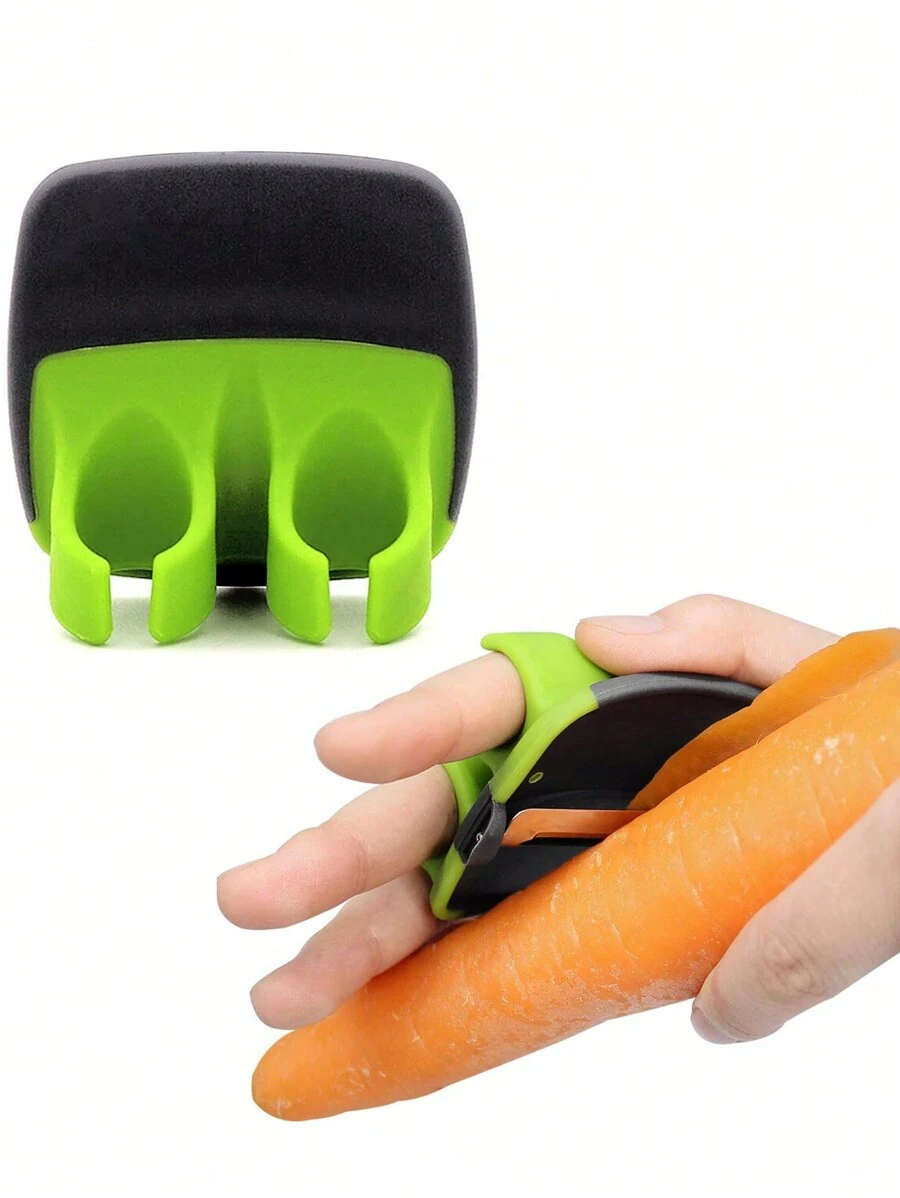 1pc Finger Grip Vegetable Peeler, Silicone Mini Kitchen Potato And Fruit Peeler Tool With Cute Design - Multicolor - View 1