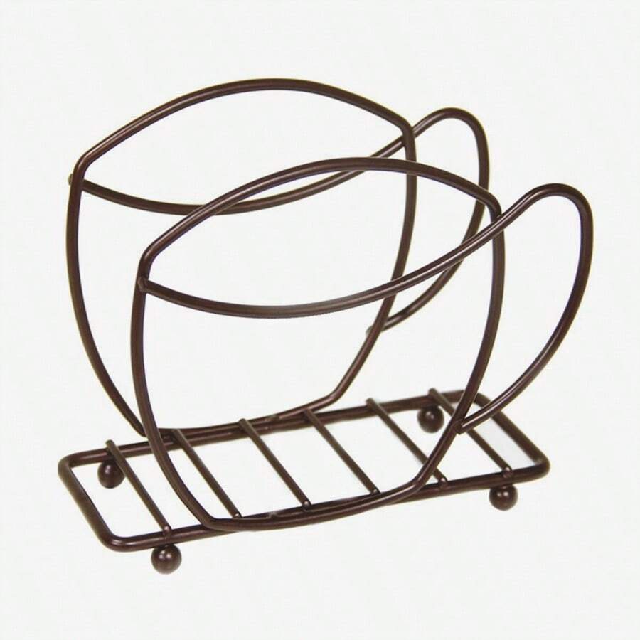 桌巾架餐巾夾盒餐巾收納盒餐巾紙巾盒收納盒桌上裝飾 - 棕色 - 查看 1