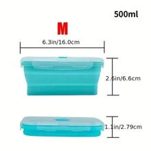 1PC,Collapsible Silicone Food Container Portable Colorful Bento Containers Lunch Box Microware Home Kitchen Outdoor Food Storage Picnic Camping Rectangle Outdoor Box Portable Food Bowl Utility Tools Outdoor Tools