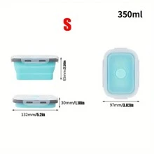 1PC,Collapsible Silicone Food Container Portable Colorful Bento Containers Lunch Box Microware Home Kitchen Outdoor Food Storage Picnic Camping Rectangle Outdoor Box Portable Food Bowl Utility Tools Outdoor Tools