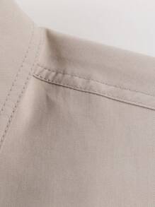 LEDUNTINO [Frühling/Sommer] Herren Mode Button-up Lässiges Outdoor Hemd, Einfarbig Grün, Sport, Cargo, Freundesgeschenk, Herren Langarm Hemd für Frühling Herbst, Mehrfarbig, Doppelte Tasche, Hemd mit Kragen für Frühling Herbst Kleidung - Beige - Übersicht 5