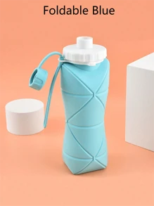 一個五顏六色運動可折疊矽膠水瓶，輕巧便攜，耐用，防漏，可重複使用，運動可摺疊矽膠水瓶，便攜縮攏杯體，厚實耐用，很適合健身房，露營，遠足，旅行和運動 - 彩色 - 查看 5