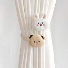 1pc Cartoon Curtain Tie, Creative Children's Room Bedroom Cute Doll Curtain Clip, Bear Rabbit Curtain Buckle, Baby Room Storage Decoration Love Valentine