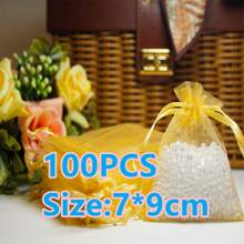 100pcs Organza Gift Bags, 7*9cm Size, Suitable For Weddings, Candy Favors, Gifts, Parties, Home Decor, Baking, Jewelry, All Seasons And Celebrations - Multicolor - View 17