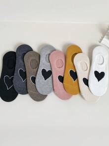 8 đôi tất hình trái tim nữ, thấm hút mồ hôi, thoáng khí và vô hình, cho mùa hè - Nhiều màu - Xem 3