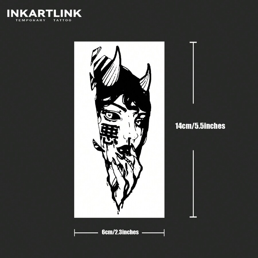 INKARTLINK Revolutionary Technology Tattoo, Semi-Permanent Tattoo, Evil