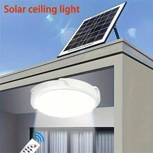 1入組太陽能LED吸頂燈，適用於室內陽台、花園，防水戶外門廊智能燈裝飾，零電費