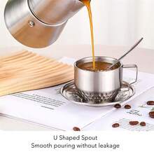 1入組爐頭式意式濃縮咖啡壺，4-6杯不銹鋼摩卡壺，便於在家和辦公室製作濃縮咖啡，適用於電磁爐和瓦斯爐