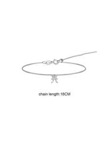 1入組S925純銀手鍊十二星座系列手鍊女生星座生日禮物 - 銀色 - 查看 2