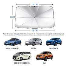 Sombrilla para Parabrisas de Coche, Parasol Plegable portátil,Bolsa de Almacenamiento, protección UV, Universal