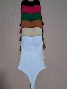 Women Bodysuits - Màu Hồng Tươi - Xem 2