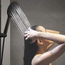 1pc 6-Function ABS Handheld High-Pressure Shower Head, Modern Style, Suitable For Bathroom - Black - View 7
